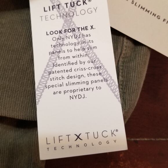 NYDJ LIFT TUCK Alina Lift & Tuck Tech Ankle Skinny Pants Olive Green Jeans Sz 10 - Picture 16 of 16